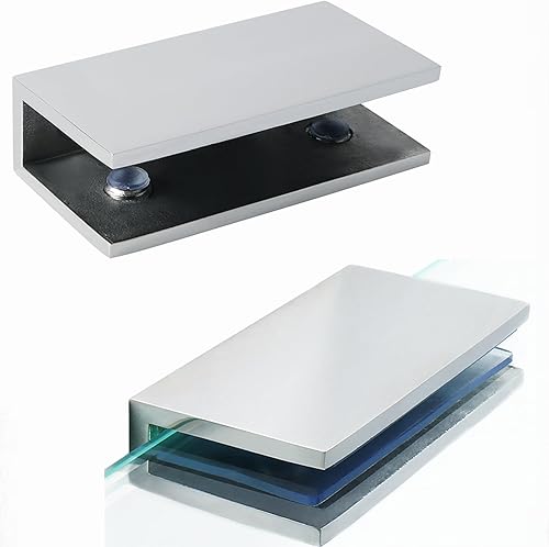 Miniatura 1 de Alise Soporte de estante de vidrio ajustable para ducha, soporte de abrazadera resistente para estantes de vidrio de 0.315-0.472 in, montaje en