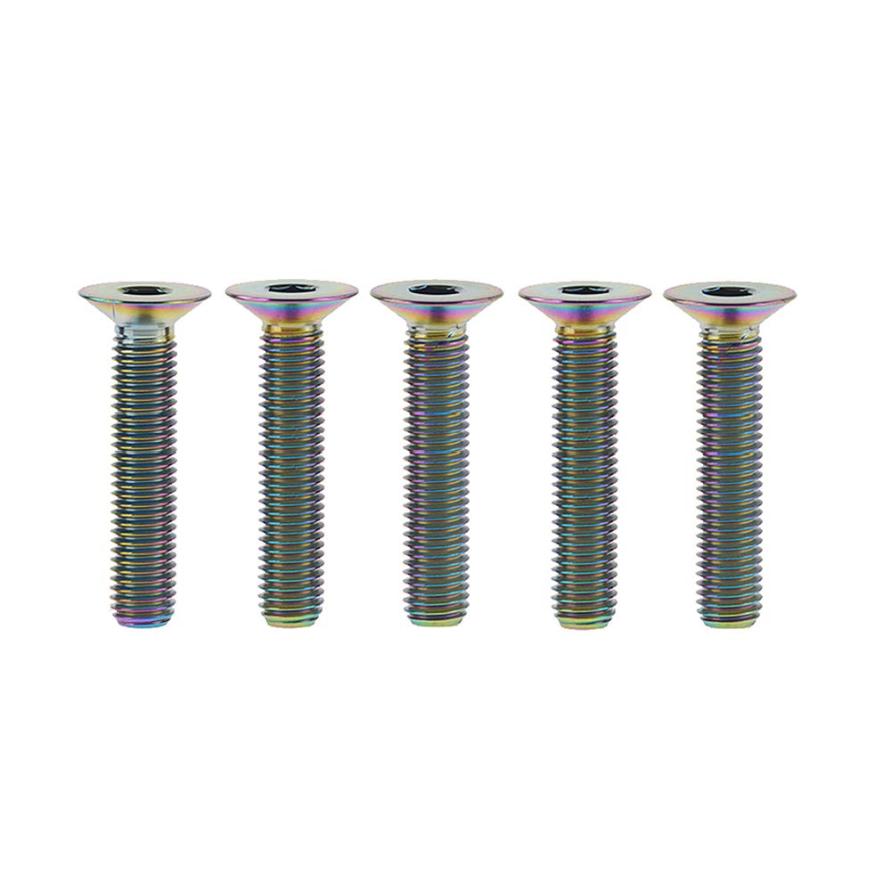 DWAMMEBRS Bolts DIN7991 M6x10 12 15 20 25 30 35 40 45mm Countersunk Hex Socket Screws Pack of 5(Rainbow,M6x40mm)
