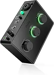 FIFINE Interface de áudio USB para gravação,mixer podcast com linha microfone XLR,monitor direto,alimentação fantasma de 48V,para instrumentos,guitarra,música,criação de conteúdo de vídeo,vocal-SC1