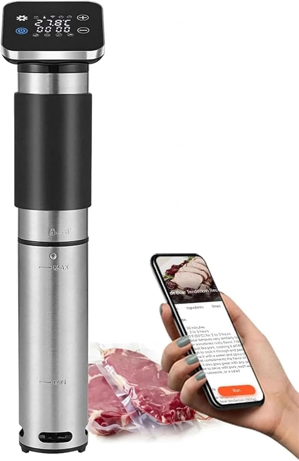 Sous Vide Cooker, WiFi Precision Cooker Immersion Circulator with Digital Timer & Temperature Control, Ultra-Quiet Fast-Heating Sous Vide Machine
