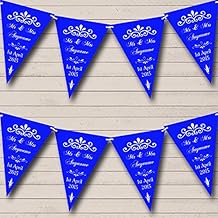 Vintage Regal Royal Blue Personalized Wedding Venue or Reception Bunting Banner