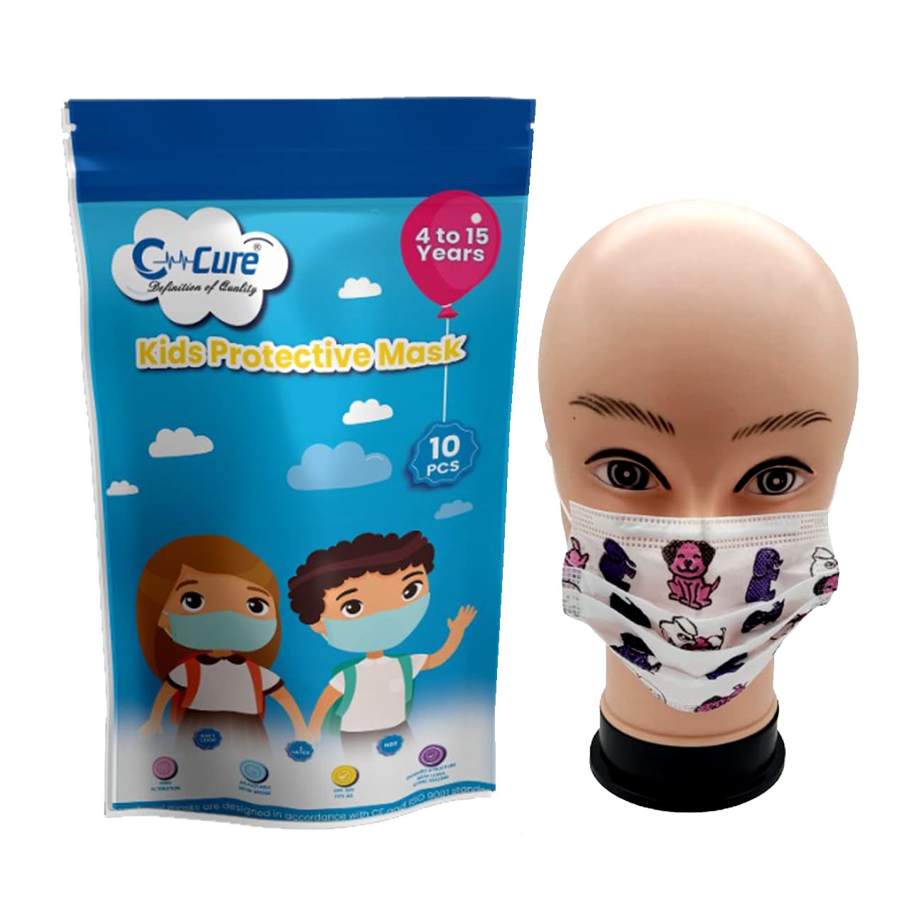 C-Cure® Kids 3 Layer Disposable Face Mask | Non-Woven Printed Kids Mask | Ultrasoft Breathable Fabric | Suitable for 4 to 15 years Kids | Unisex, Anti-Pollution Mask (Printed, Pack of 20) (B09T3KSBH3) Amazon Price History, Amazon Price Tracker