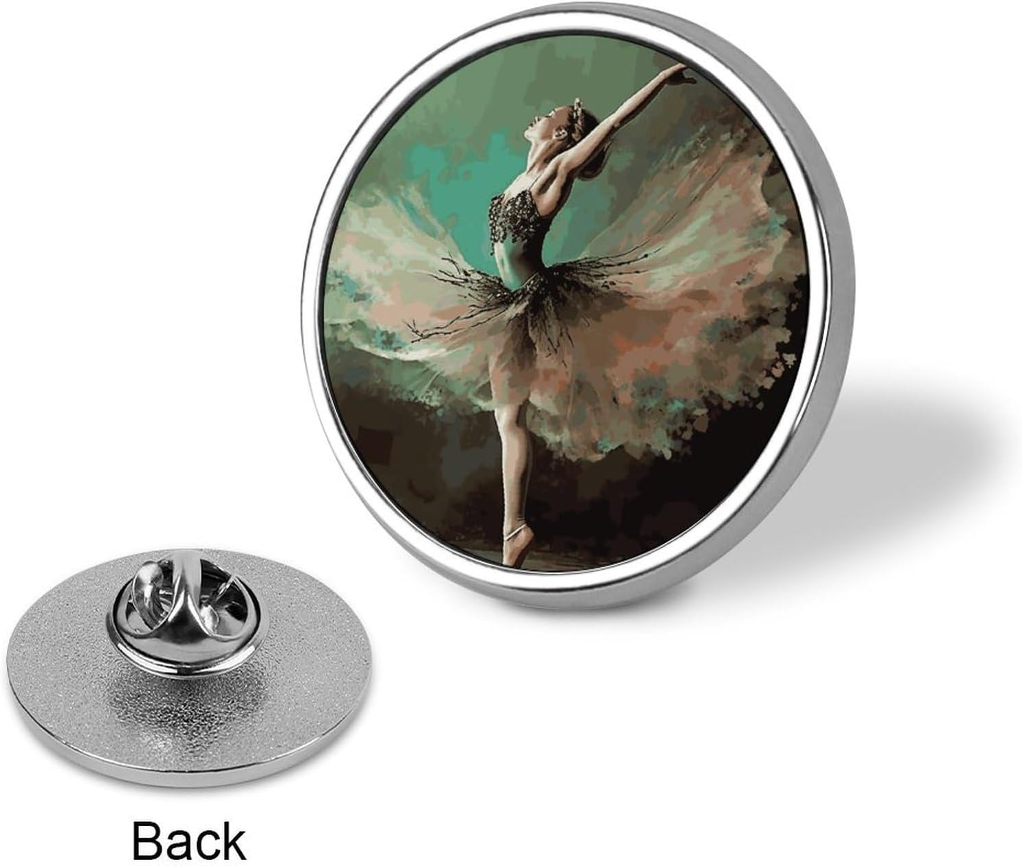Ballerina Like Butterfly Lapel Pin Round Badge Brooch Pin for Clothes image 3