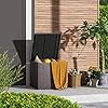 Tangkula 72 Gallon Square Deck Box, Patio Mix Brown Rattan Storage Container w/Zippered Liner & Solid Pneumatic Rod, Sturdy L-Shaped Aluminum Feet, Outdoor Wicker Deck Box for Front Porch, Backyard