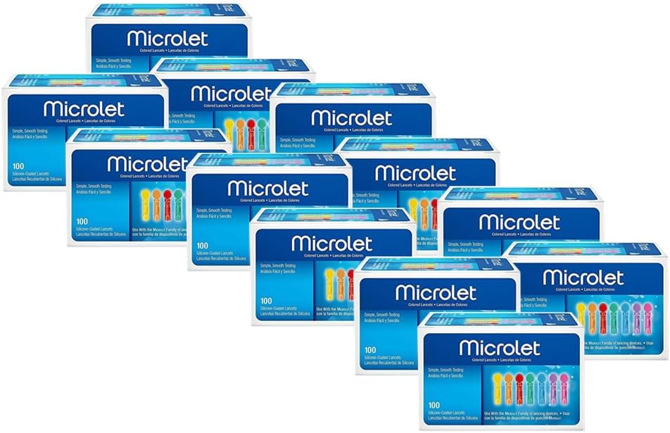 Microlet Colored Lancets 100 Each (Pack of 12)
