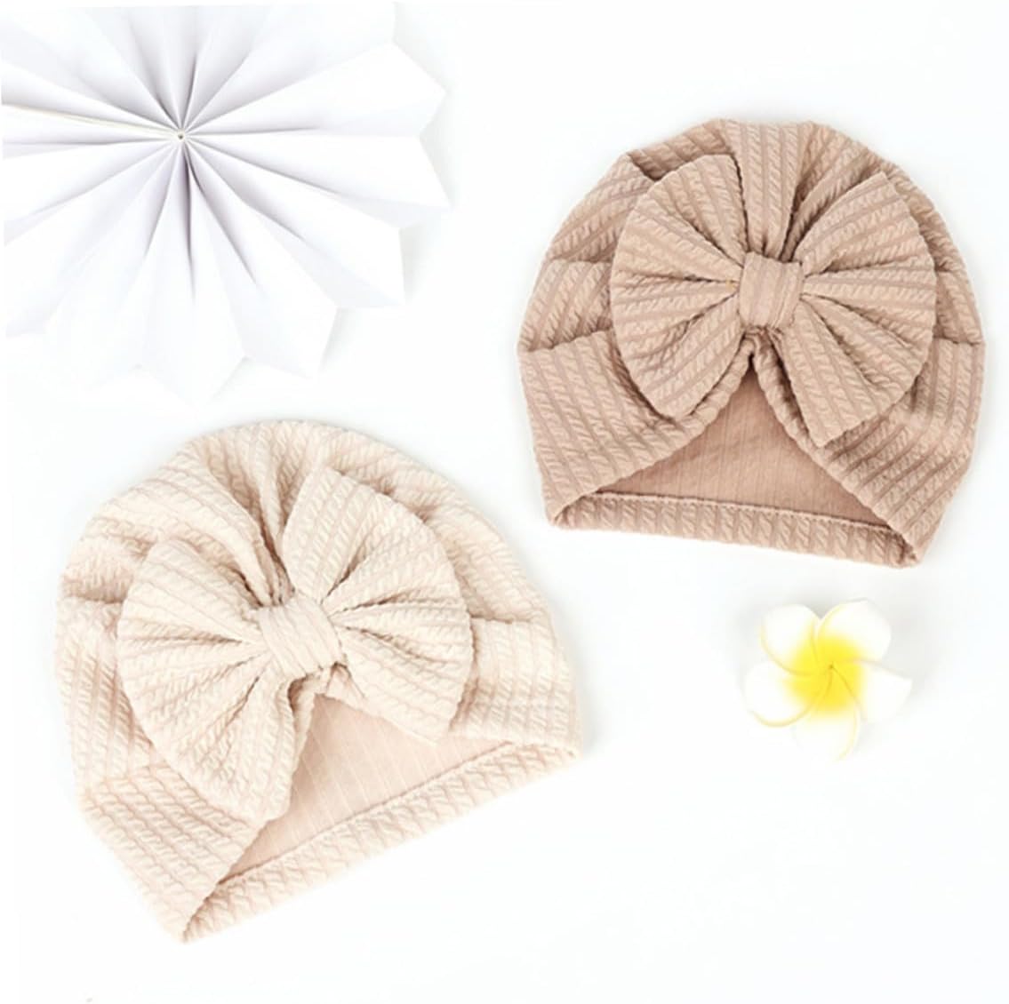 MAGICLULU 4pcs Winter Children's Elastic Bowknot Knitted Hat for Babies