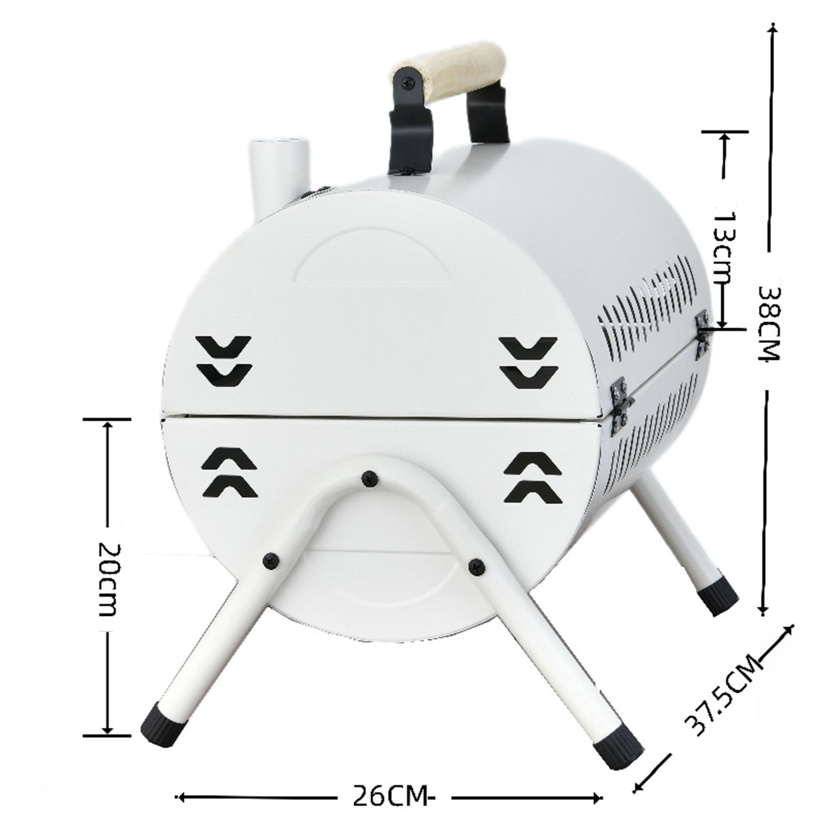 Parrilla compacta de doble cara blanca plegable para exteriores con mango resistente al calor para camping, viajes y cocina en el patio trasero, parrilla pequeña portátil para un uso fácil