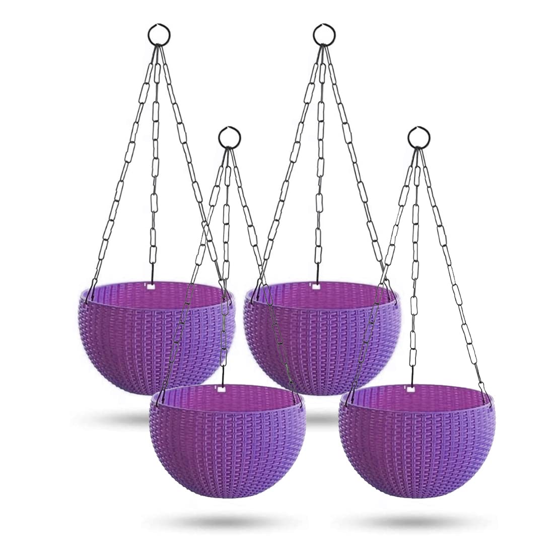 DealFry Plastic Hanging Flower Pot Basket with Chain Plant Container Set for Indoor Outdoor Hanging Flower Plant (Set-4, Purple) (B09ZLKKJHK) Amazon Price History, Amazon Price Tracker