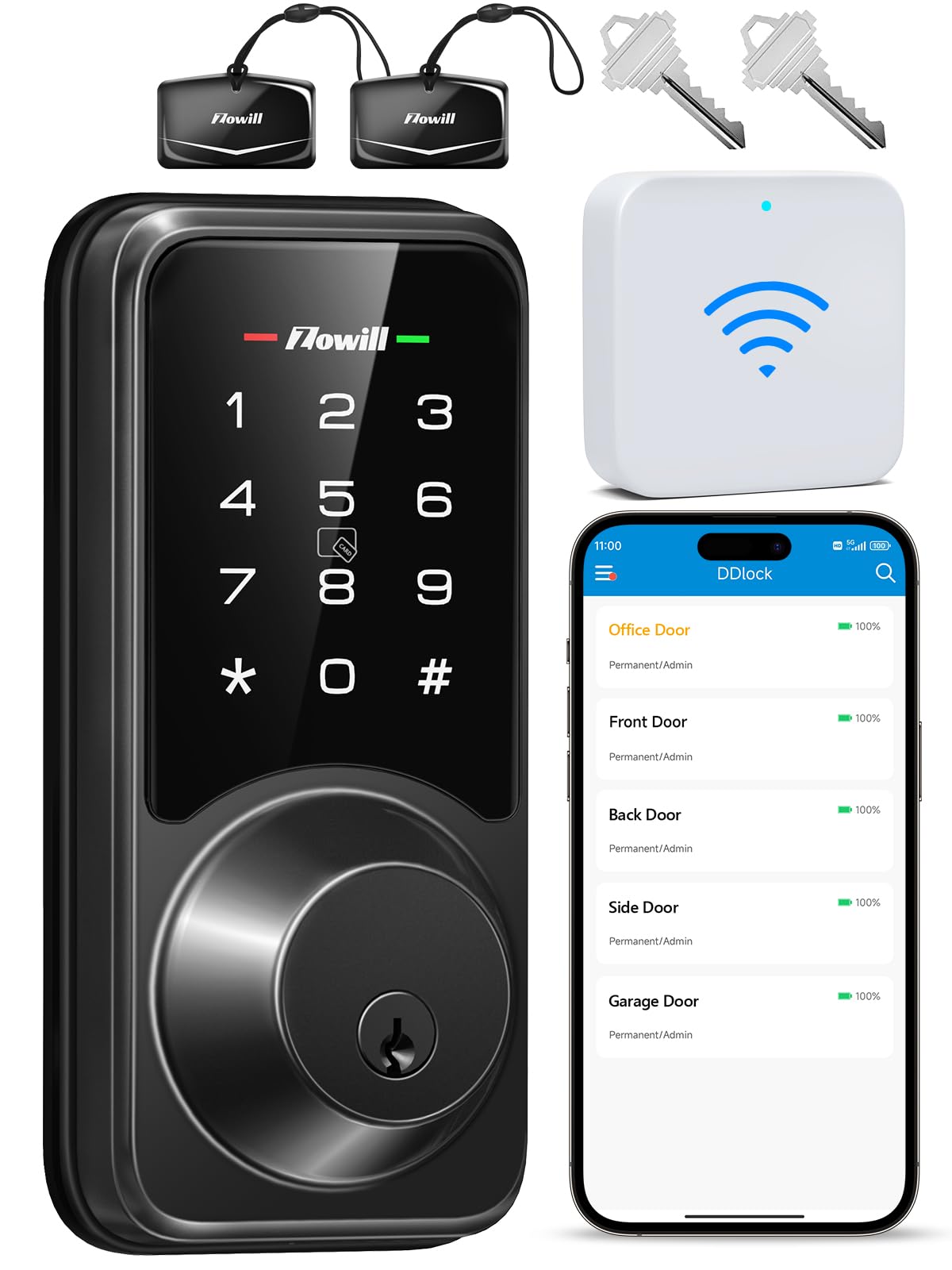 Zowill WiFi Smart Lock, Keyless Entry Door Lock with APP Control