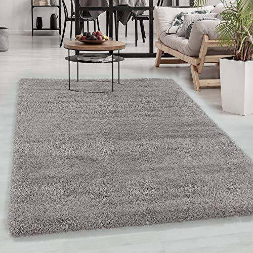 Carpetsale24 Shaggy Hochflor Teppich Beige 80x150 cm Extra Weich & Waschbar - Jute Rückseite für Fußbodenheizung, Einfarbig & Flauschig für Wohnzimmer & Schlafzimmer