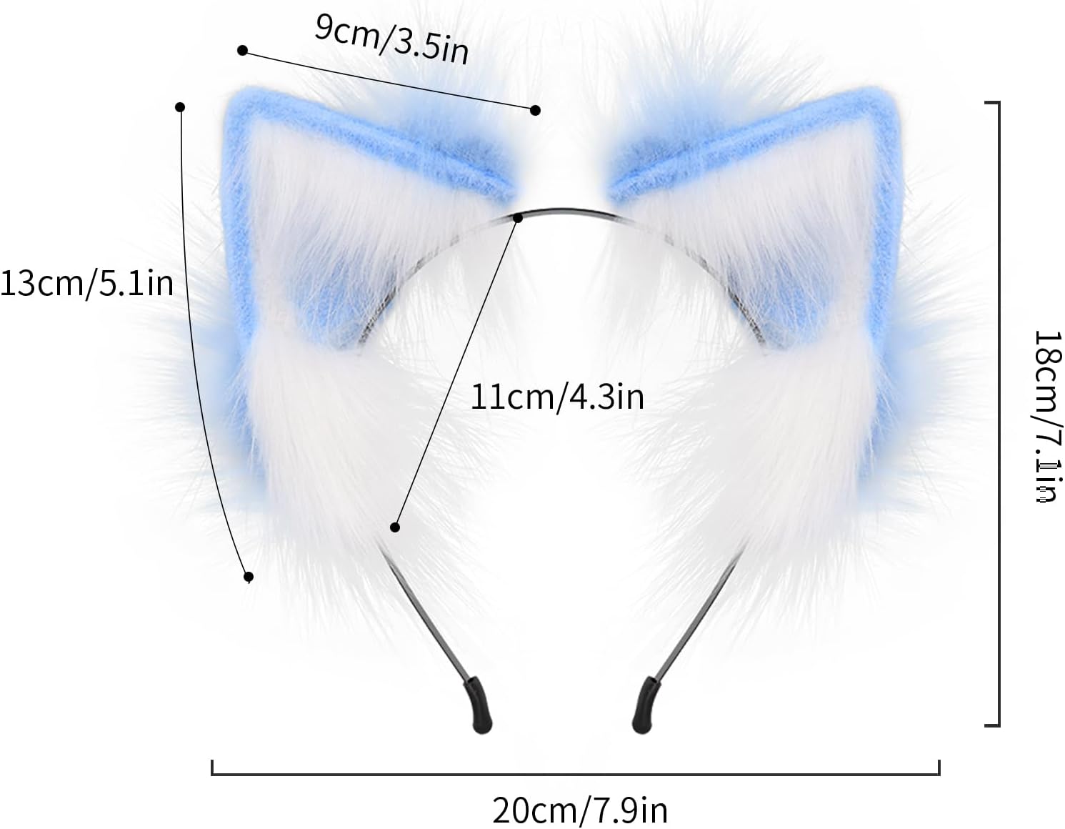 JUNBOON Faux Fur Cat Ears and Wolf Fox Tail Set Adult Kids Claw Glove Kit for Halloween Anime Cosplay Party - Image 2