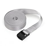 Cinchas De Amarre PequeñAs 2 tensores for Coche de 5 m x 25 mm, Correa Amarre Resistente con trinquete Equipaje, Bolsa Carga Hebilla Metal y Tensor Remolque(5meter Grey)