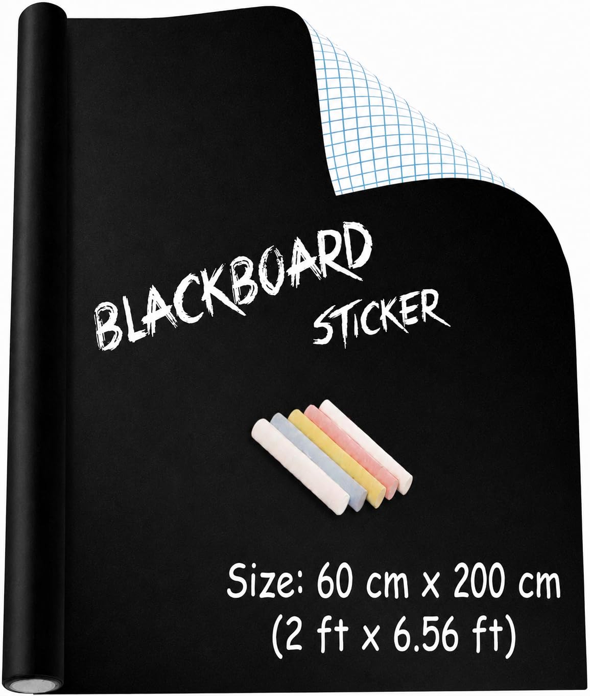 Graymark Vinyl 60 Cm X 200 Cm Black Board Sticker for Wall Blackboard Self Adhesive Removable Use Home Kids School Office