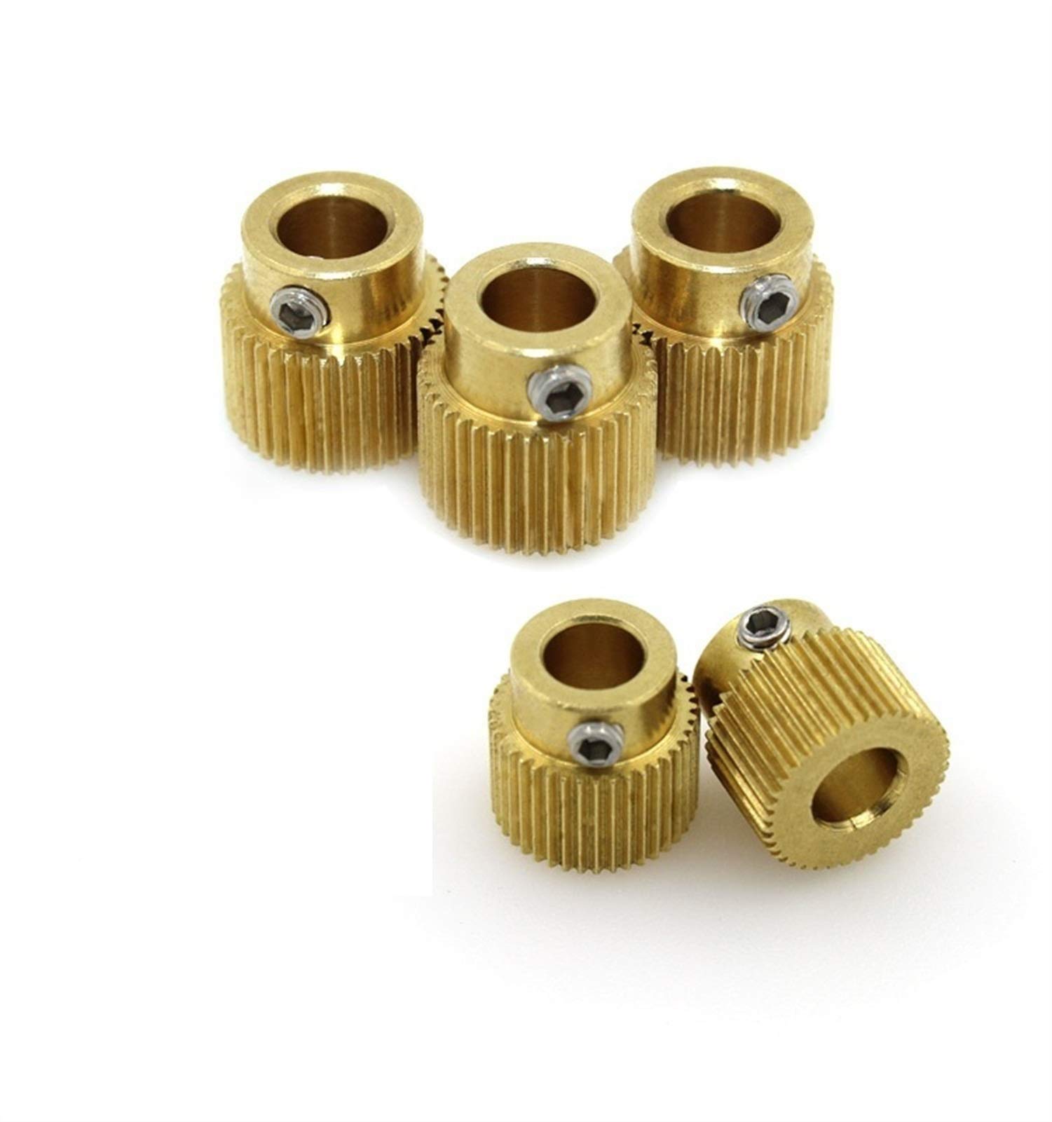 Ping.Feng 5PCS Mk7 MK8 Extruder Gear 40 Tooth Teeth Brass Drive Gear Planet Reducer Extruder Feeding Gear wheel For 3D Printer Parts 3D printing accessories