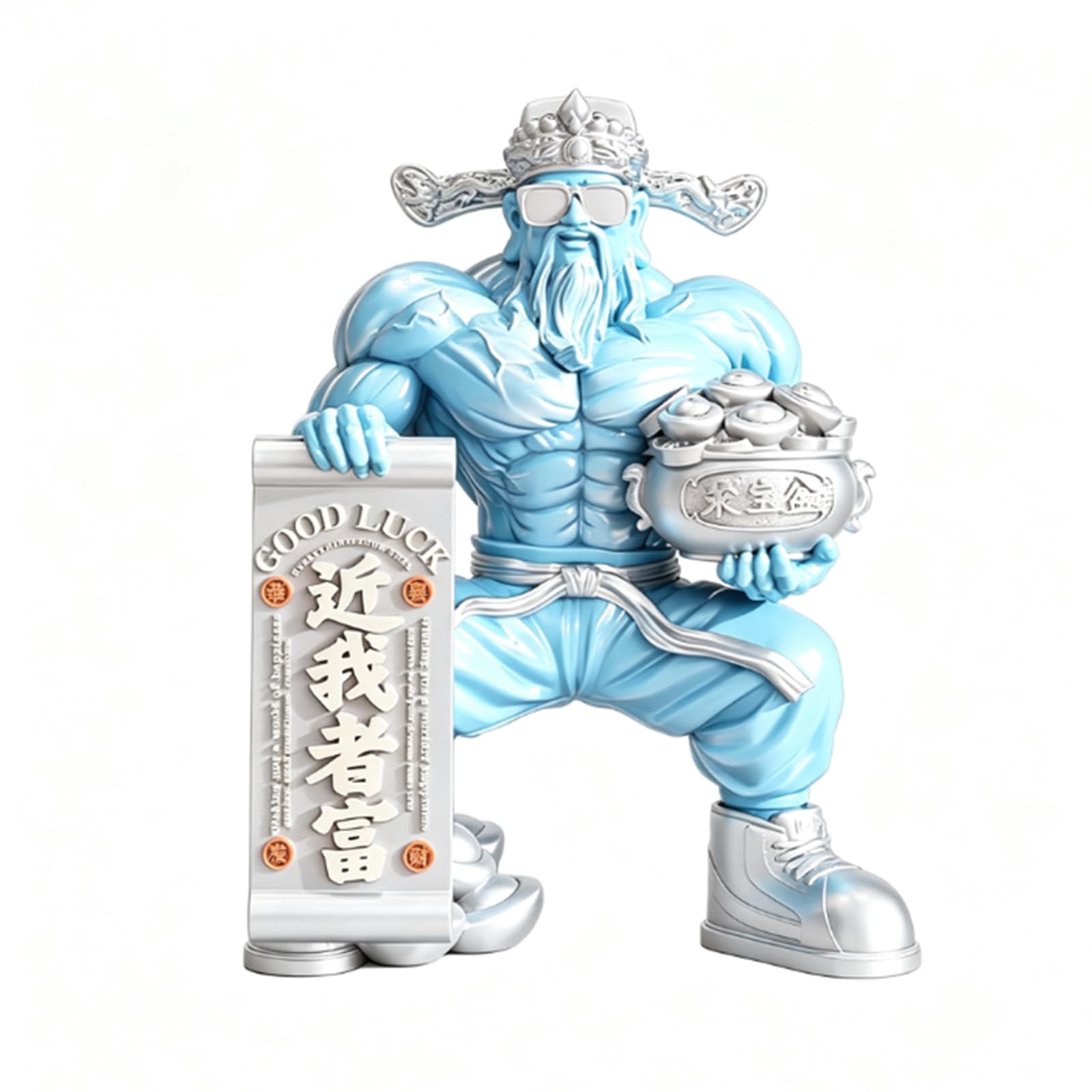 Hhhxkkuu Muscle God of Wealth Statue Modern Fortune Figurine 25Cm Tall