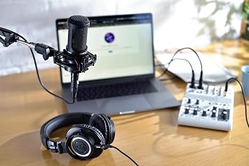 Audio-Technica AT2020 Cardioid Condenser Microphone (Black) + Microfiber Cleaning Cloth + Goby Labs Microphone Cleaner + 10 Ft XLR Cable