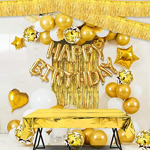 6 Pack 10 Feet Foil Fringe Garland Metallic Tinsel Banner Wall Hanging Curtain Streamers Backdrop For Parade Floats Bachelorette Wedding Birthday Party Thanksgiving Christmas Decorations(Gold) #TOP3