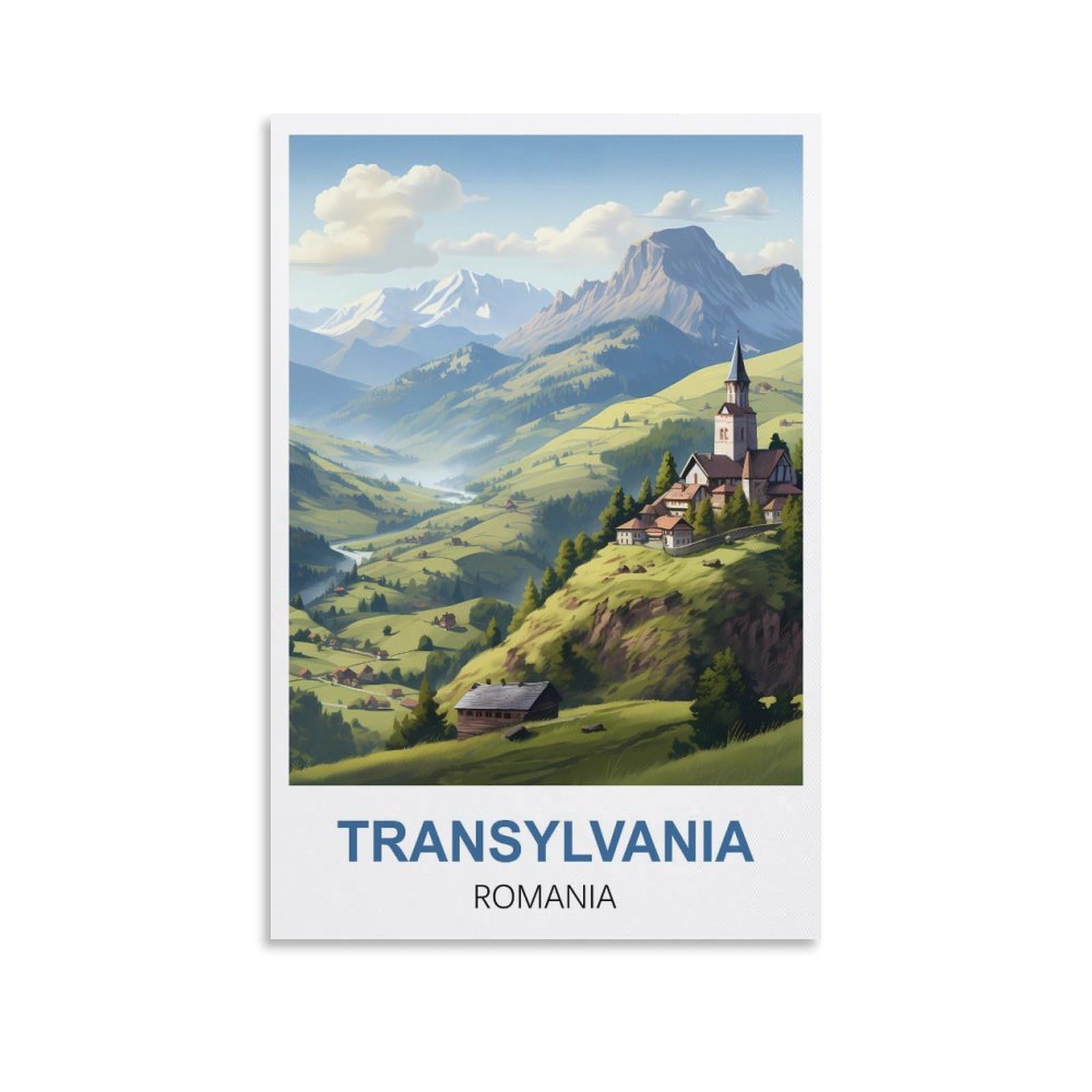 EZMLFA 5D Diamond Art Kits for Beginner,Transylvania Romania,Diamond Art House DIY Diamond Art Kits for Home Wall Decor 40x40cm