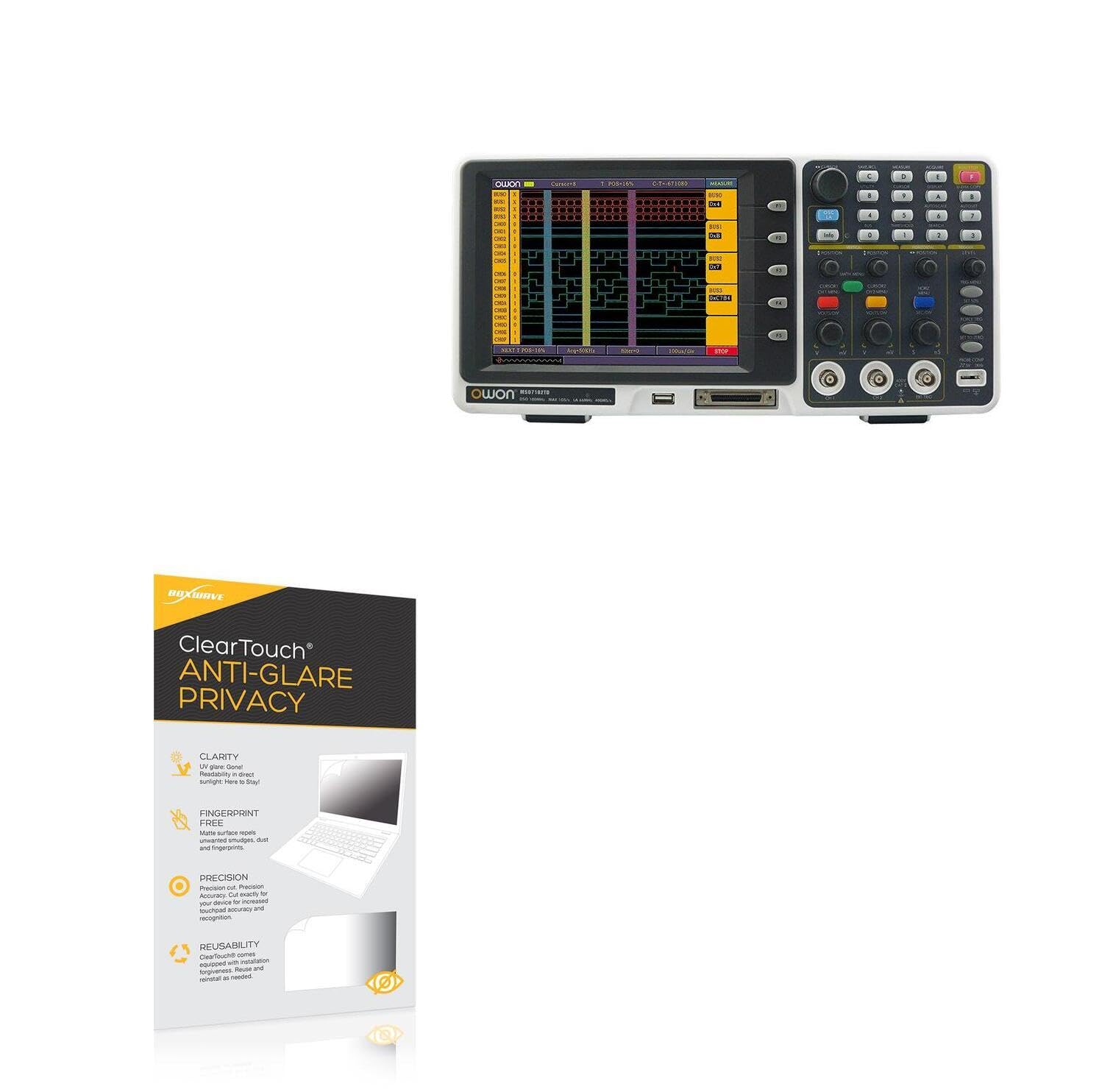 BoxWave Screen Protector Compatible with Owon MSO7102TD - ClearTouch Anti-Glare Privacy (2-Pack), Privacy Screen Protector Flexible Film Anti-Glare