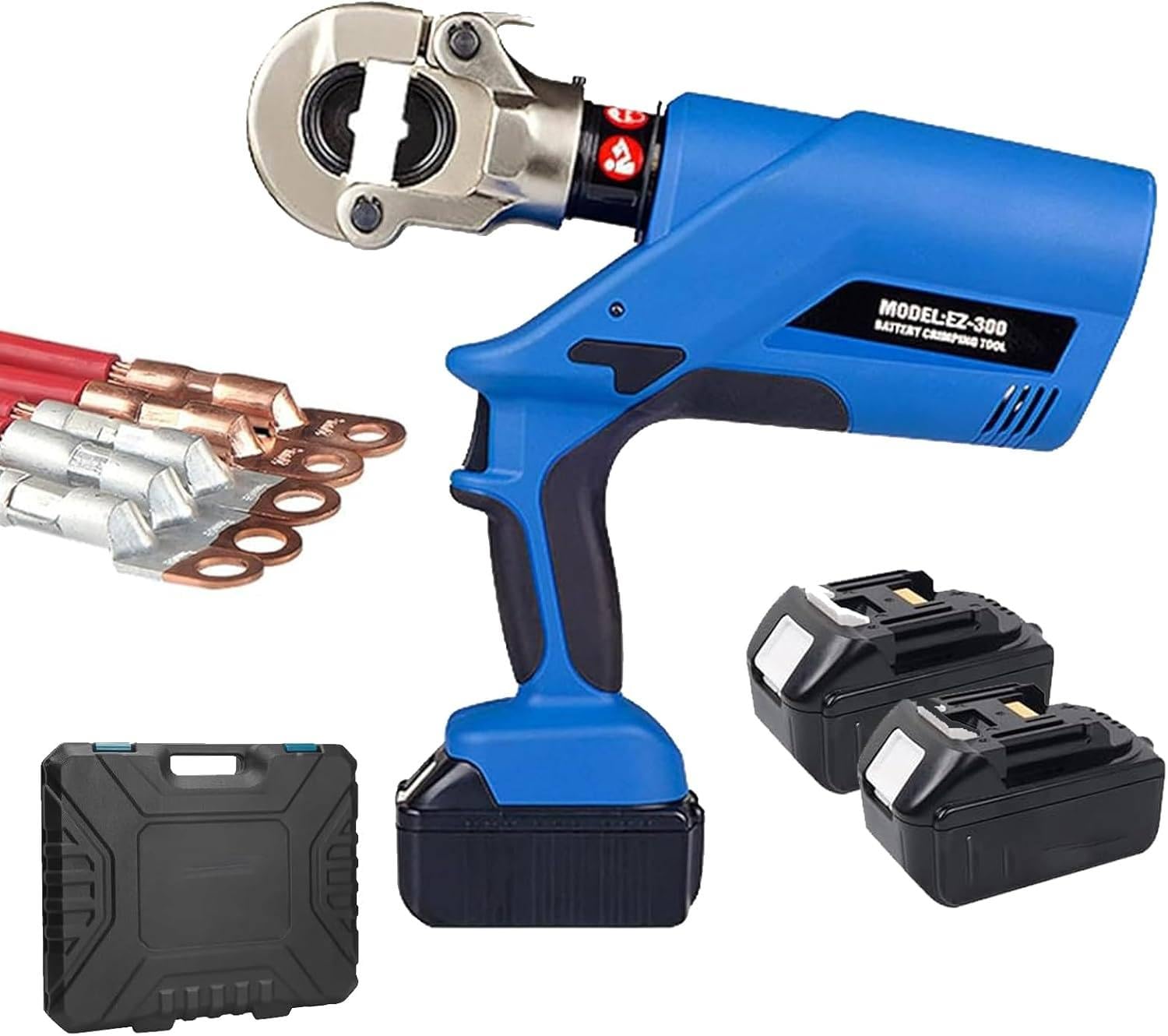Herramientas de crimpado hidráulico de 120 KN, batería de litio recargable de 18 V, alicates hidráulicos para crimpado de terminales de cobre y aluminio, diseño compacto de 420 x 290 mm