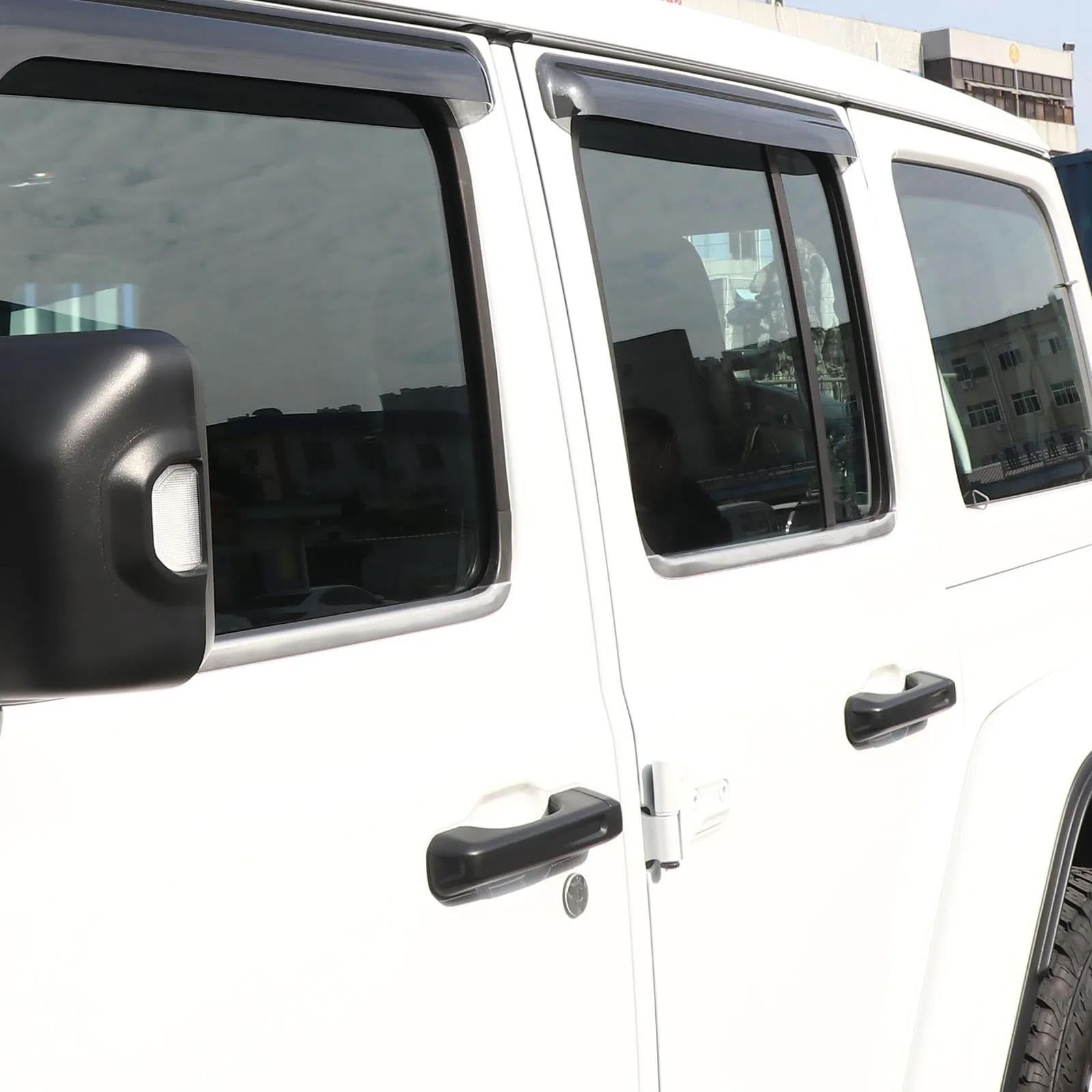 Guarnizione porta auto Un set modanature finestrini vetro portiera auto acciaio inossidabile per Jeep per Wrangler JL 2018-2022 JL00139 JL00140(4 Door)