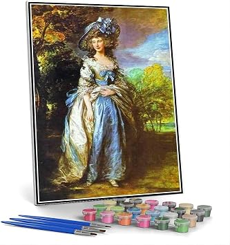 Number Painting for Adults Sophia Charlotte Lady Sheffield Painting by Thomas Gainsborough Paint by Number Kit On Canvas for Beginners