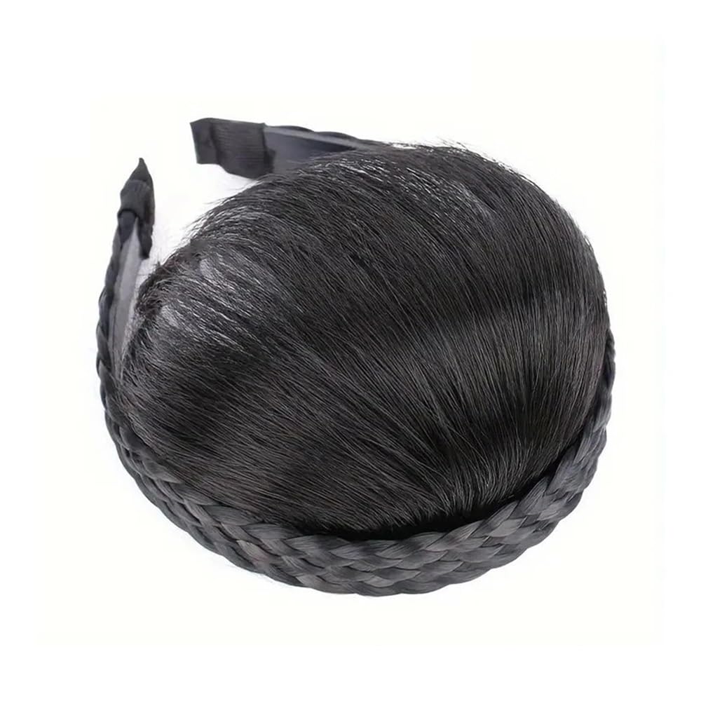 grzywka Elegancki prosty topper do włosów z naturalnie wyglądającą grzywką, klips do włosów z ludzkich włosów Stylizacja(Natural Black)