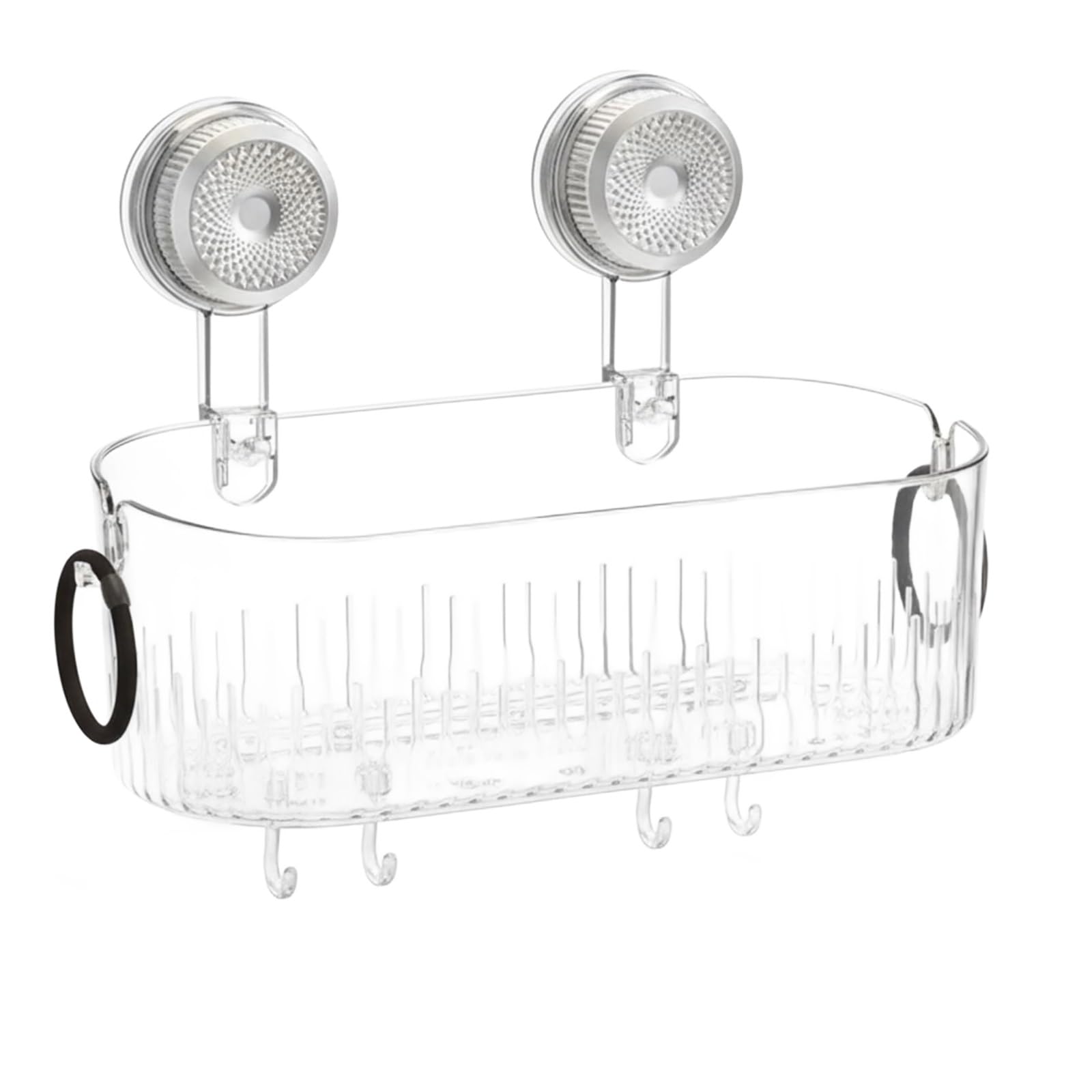 FSLXZPKJ Clear Vacuum-Sealed Shower Caddy with Hooks for Bathroom Essentials Light Luxury Appeal