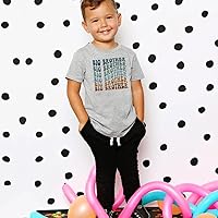Vista 6 de Camiseta de algodón con estampado de letras divertidas para bebés y niños pequeños
