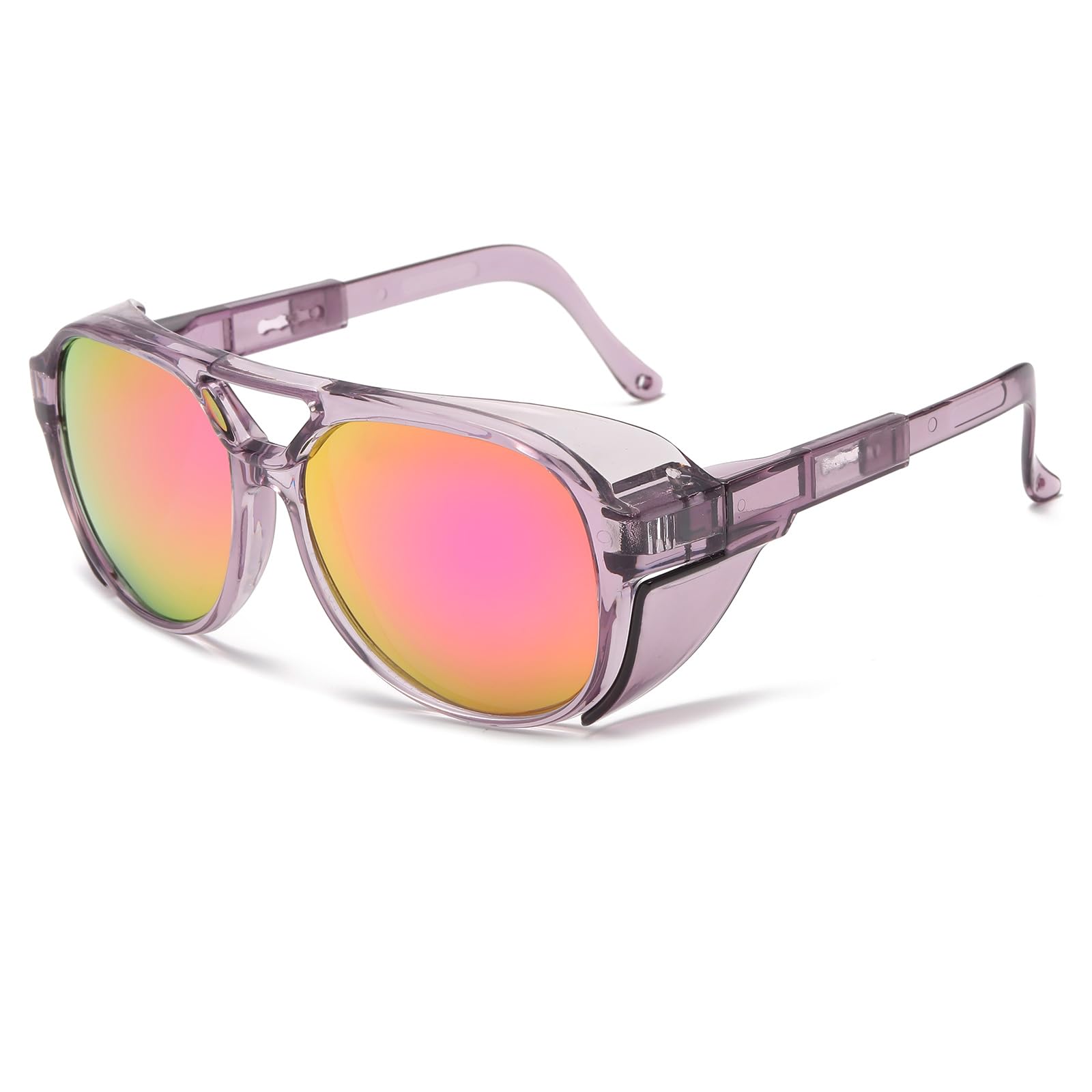 YAMEIZE Polarized Classic Gothic Steampunk Sunglasses - UV Protection Punk Round Glasses Driving Shade Outdoor for Men Women