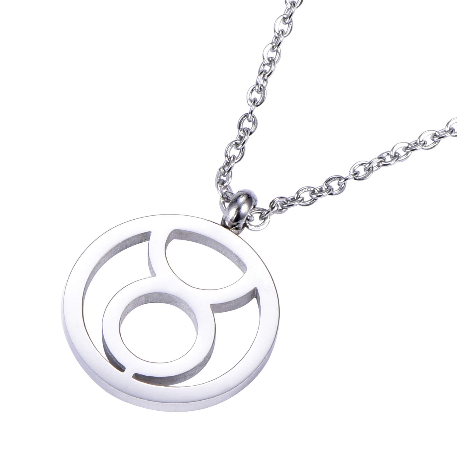 Morella Collar Acero Inoxidable Plata con Colgante Signo del Zodiaco en Bolsa de Terciopelo