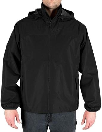 LA Police Gear LAPG Mens Expedition Packable Rain Jacket, Lightweight Breathable Waterproof Hooded Windbreaker Jacket