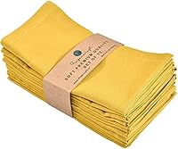 Vista 51 de Fingercraft Juego de 12 servilletas de tela de mezcla de lino y algodón, lavables, calidad premium, fiestas, bodas, servilletas de cena en inglete