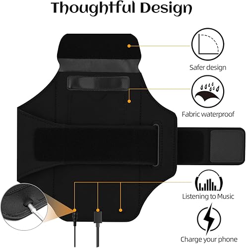 Miniatura 3 de Brazalete para correr para iPhone 161514 Pro Max & Plus (6.1-6.7 pulgadas) - Soporte de teléfono resistente al agua con bolsillo para auriculares,