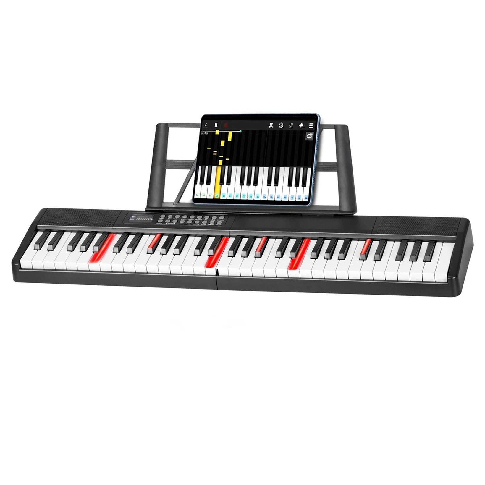 Pianino Elektroniczne 61 Klawiszy Przenośnego Pianina Elektronicznego 1000 Tonów 150 Utworów Demonstracyjnych Składane Czarne