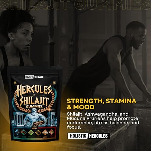 Miniatura 3 de Holistic Hercules Gomitas Shilajit 7 en 1 energía natural, vitalidad y apoyo a la testosterona, shilajit, musgo marino, ashwagandha y más de 92