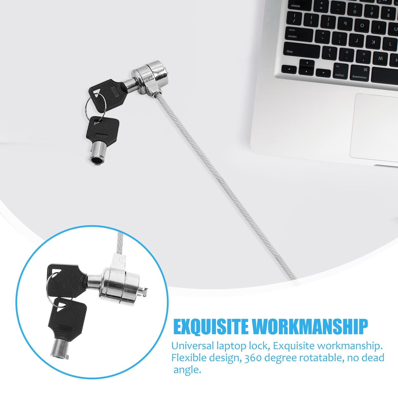 Lucchetto per Laptop in Lega 2 Set Design Flessibile e Facile da Usare, Cavo di Sicurezza Portatile per Protezione del Computer