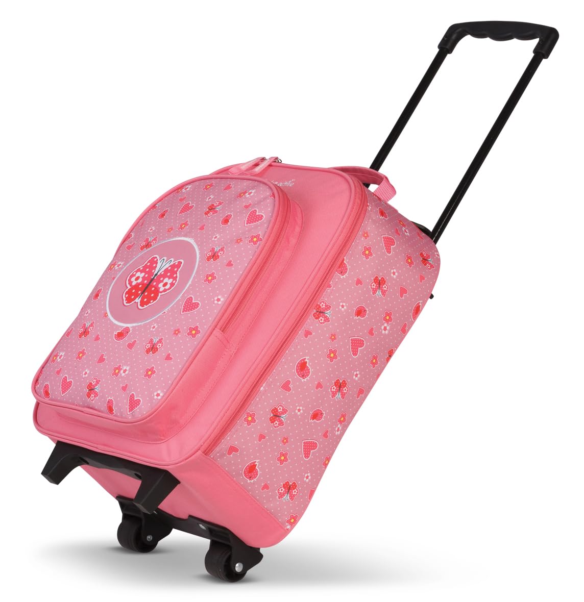 Noey & Lou Kinderkoffer Trolley Rucksack Brustbeutel Koffer Kinder Jungen Mädchen Fabrizio Weichgepäck (M1 Pink, M1)