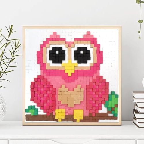 Miniatura 6 de STICK 'N' STACK jackinthebox - Artes y manualidades de mosaico para niños con calcomanías de espuma 3D, diseño de búho, kit de manualidades para