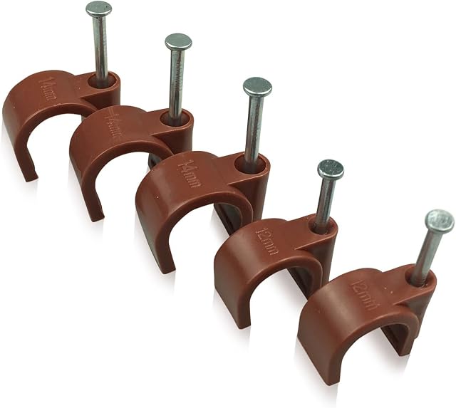Brown Round Cable Clips (5mm)