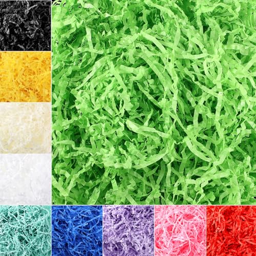 Zonon 10 Pack Easter Crinkle Cut Paper Shred Filler for Packing and Empty Basket Filler, Total 300g Raffia Tissue Paper Stuffers Gift Boxes for Wrapping Party Supplies(Wonderful Color)