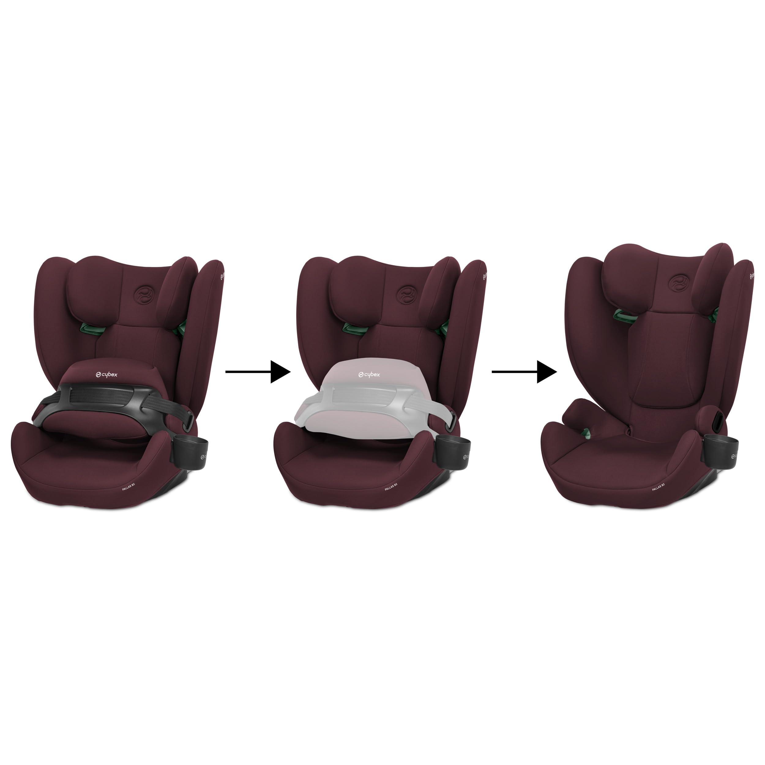 CYBEX Silver Seggiolino Auto Pallas B2 i-Size, ISOFIX, Gruppo 1/2/3 (9-50 kg), Da circa 15 Mesi fino a 12 Anni, Incluso Porta Bevande, Rumba Red