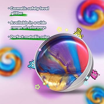 WATERELF Galactic Prism Putty 90g - Non-Toxic Sensory Play for Kids, Pearlized Multi-Color Slime/Putty, Creative Toy for Boy & Girls, Non-Sticky Therapy Stress Relief Toys for Adults - P001