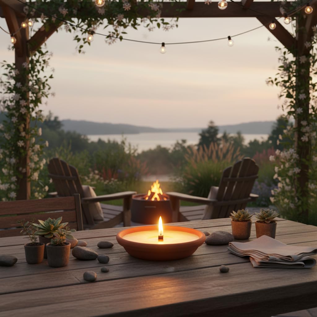 Cereria Di Giorgio - 12 Fiaccole in terracotta Citronella Plus - Citronella di Java 100% Naturale - Anti Zanzare e Insetti - 50% più concentrata - Diametro 15.5 cm - Durata 3 ore