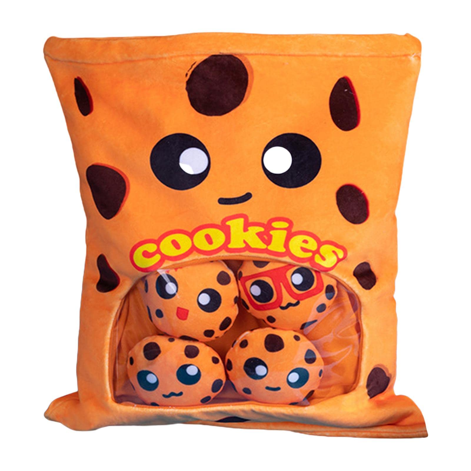Voiakiu Cute Snack Pillow, Plush Snack Pillow Decorative Animal Dolls, Throw Pillow with Removable Stuffed Animal Toys, Bed Couch Creative Toy for Kids