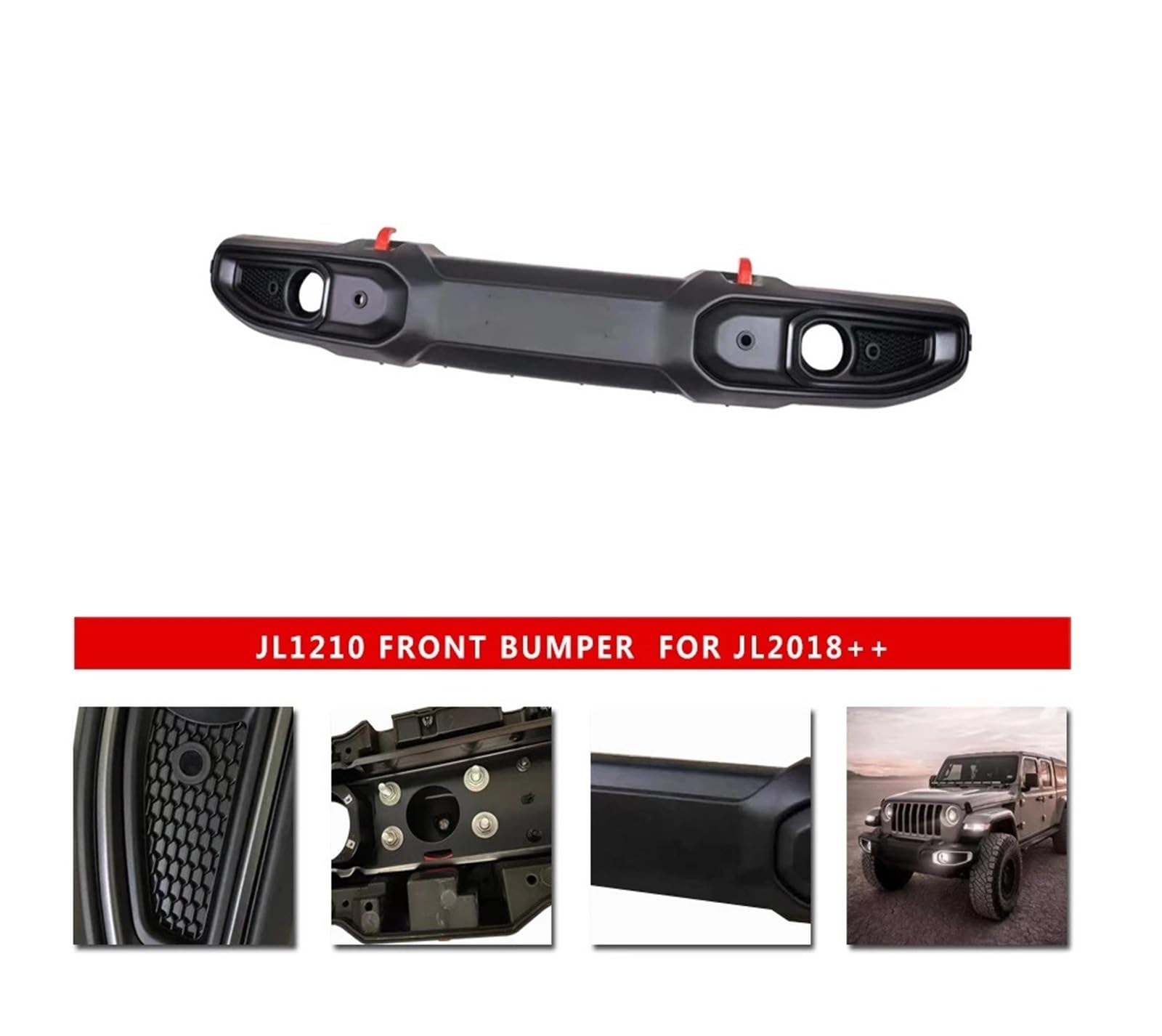 Kompatybilny z JL1210 lekki przedni zderzak samochodowy ABS Mat części samochodowe akcesoria kompatybilne z Jeep Wrangler JL 2018+