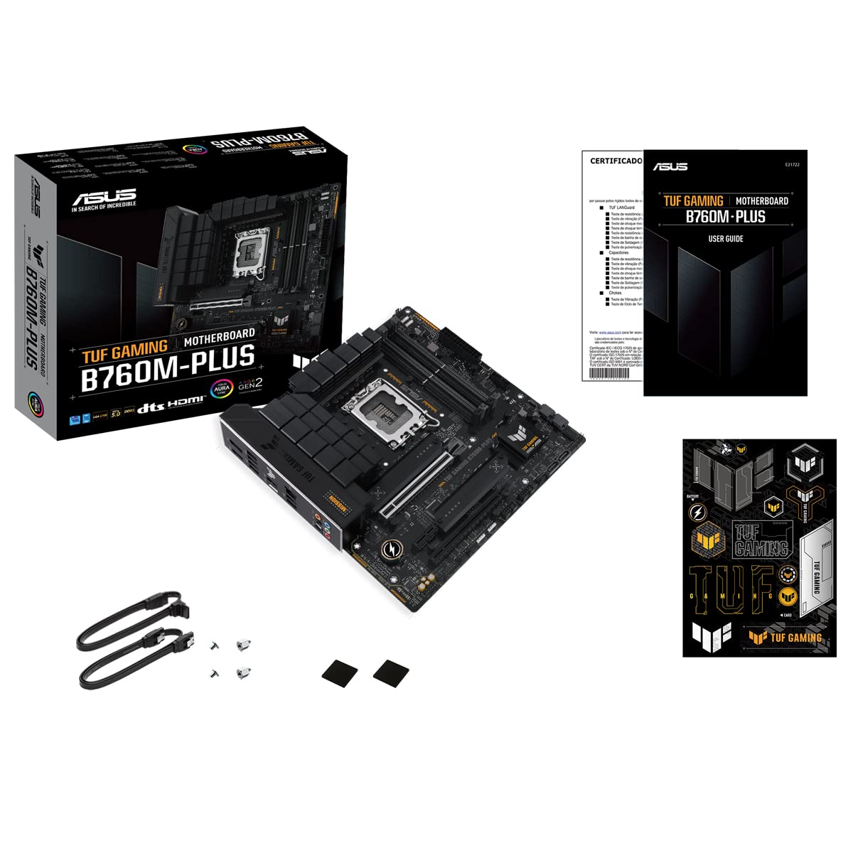 ASUS TUF Gaming B760M-PLUS Scheda madre Intel B760, LGA 1700, mATX, DDR5, PCIe 5.0, 2 slot M.2, WiFi 6E, USB 3.2 Gen 2, Type-C, Nero