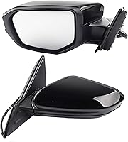 Vista 11 de Dasbecan Espejo lateral derecho del lado del pasajero compatible con Honda Civic 2016-2021, vidrio eléctrico no calentado, plegable manual, pintura