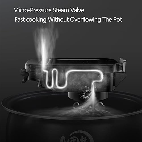 Miniatura 8 de Olla arrocera inteligente de 4 litros, vaporizador de gran capacidad para uso doméstico, olla arrocera multifuncional, forro interior esférico