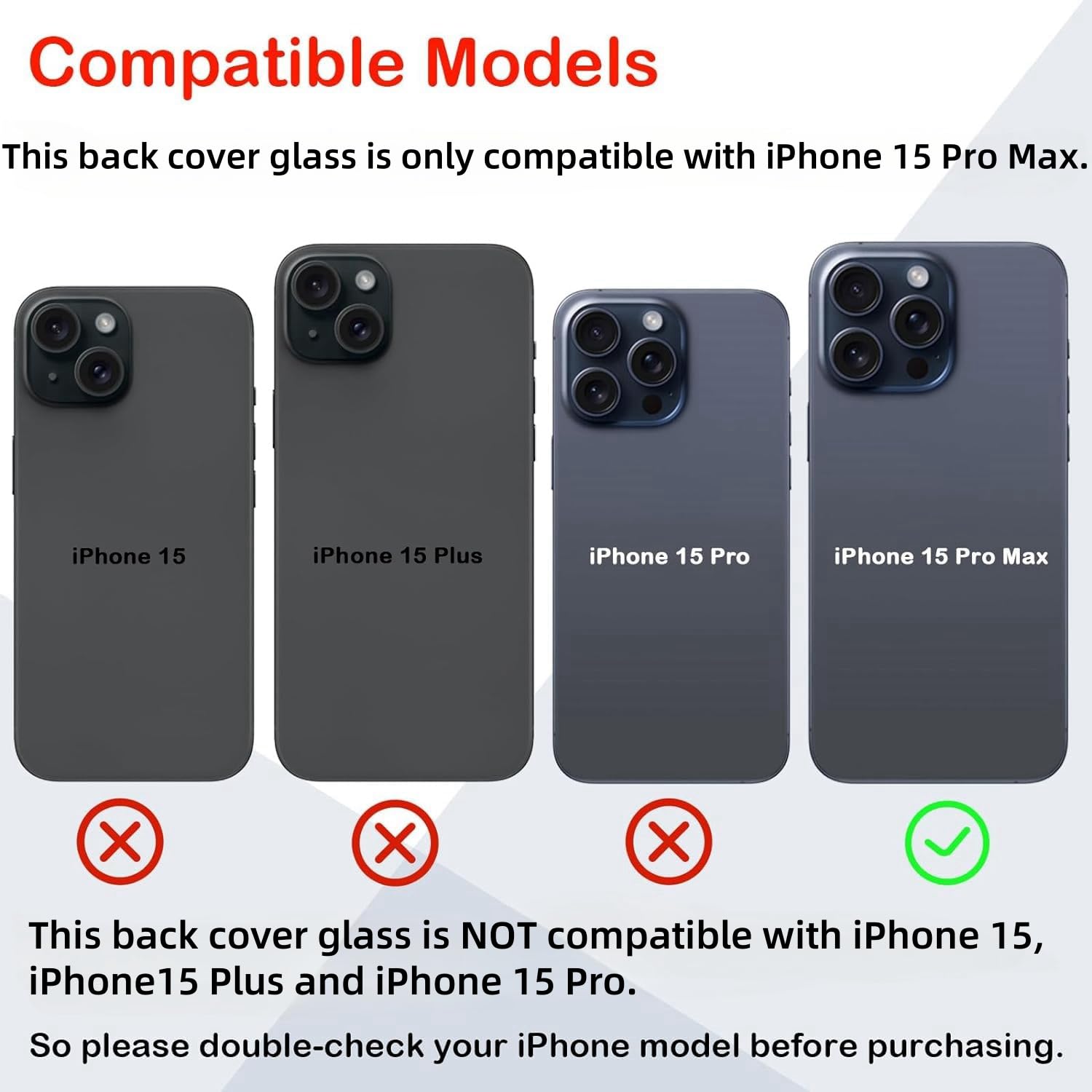 Amazon | LNONLS 15 Pro Max 背面ガラス iPhone 15 Pro Max用 背面背面